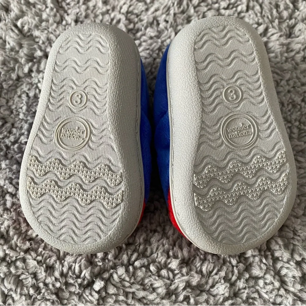 Toddler Boy Slippers Sharks Blue size 3 hard soles